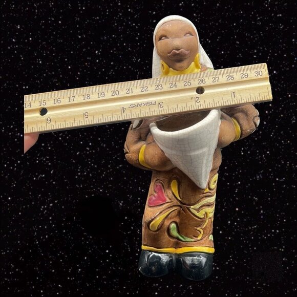 Brayton Laguna Peruvian Figurine Rare Vintage Vase Pottery 1940's 7.5”T 4” - Picture 8 of 10